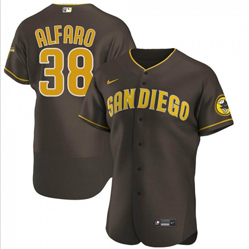 Men's San Diego Padres #38 Jorge Alfaro Brown Flex Base Stitched Baseball Jersey